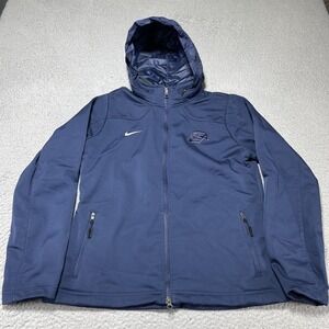 USA Hockey Jacket Womens Large Blue Nike Hooded Softshell Fleece Lined Zip